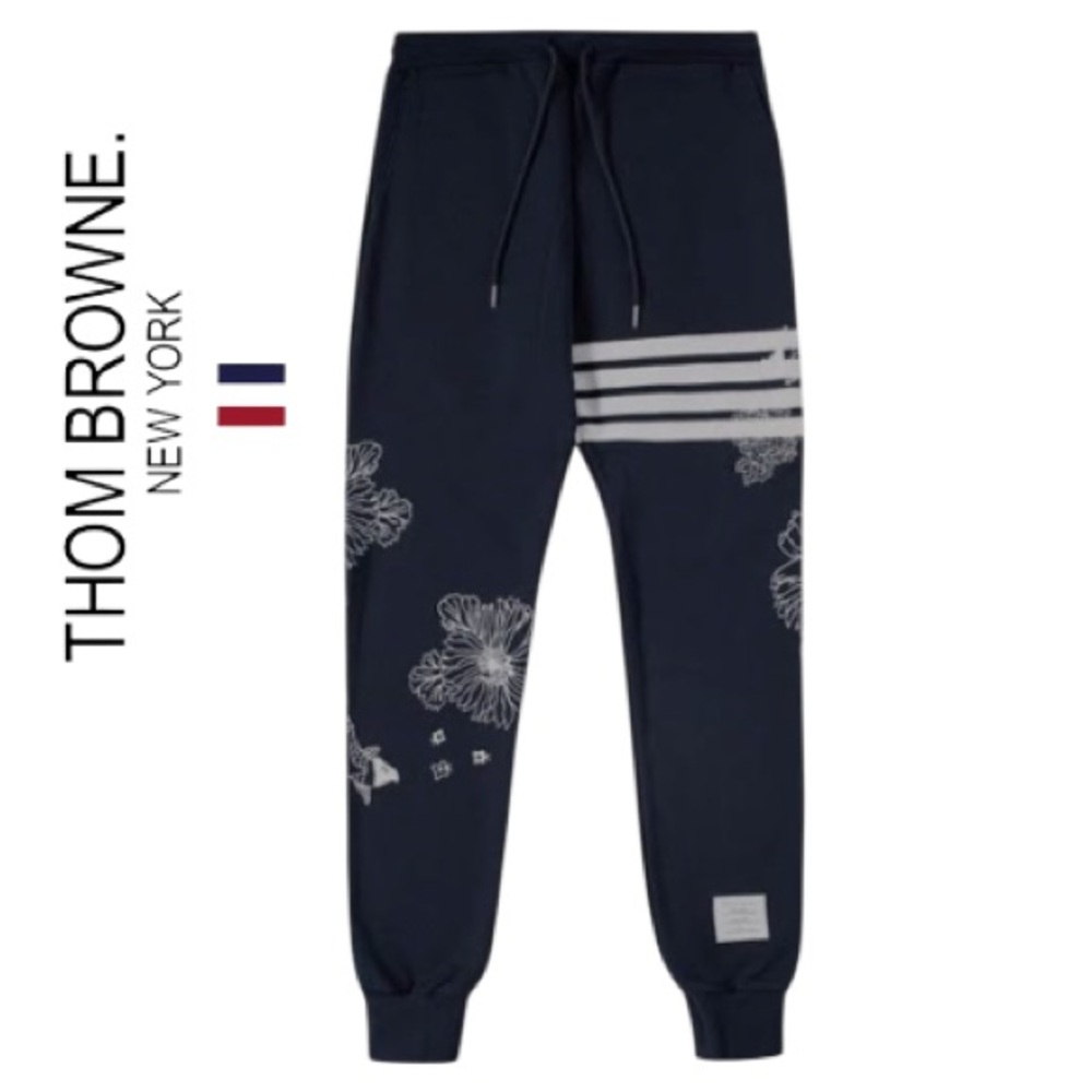 Thom Browne Koi Chrysathemums Signature Stripes  Jogger/Sweatpant